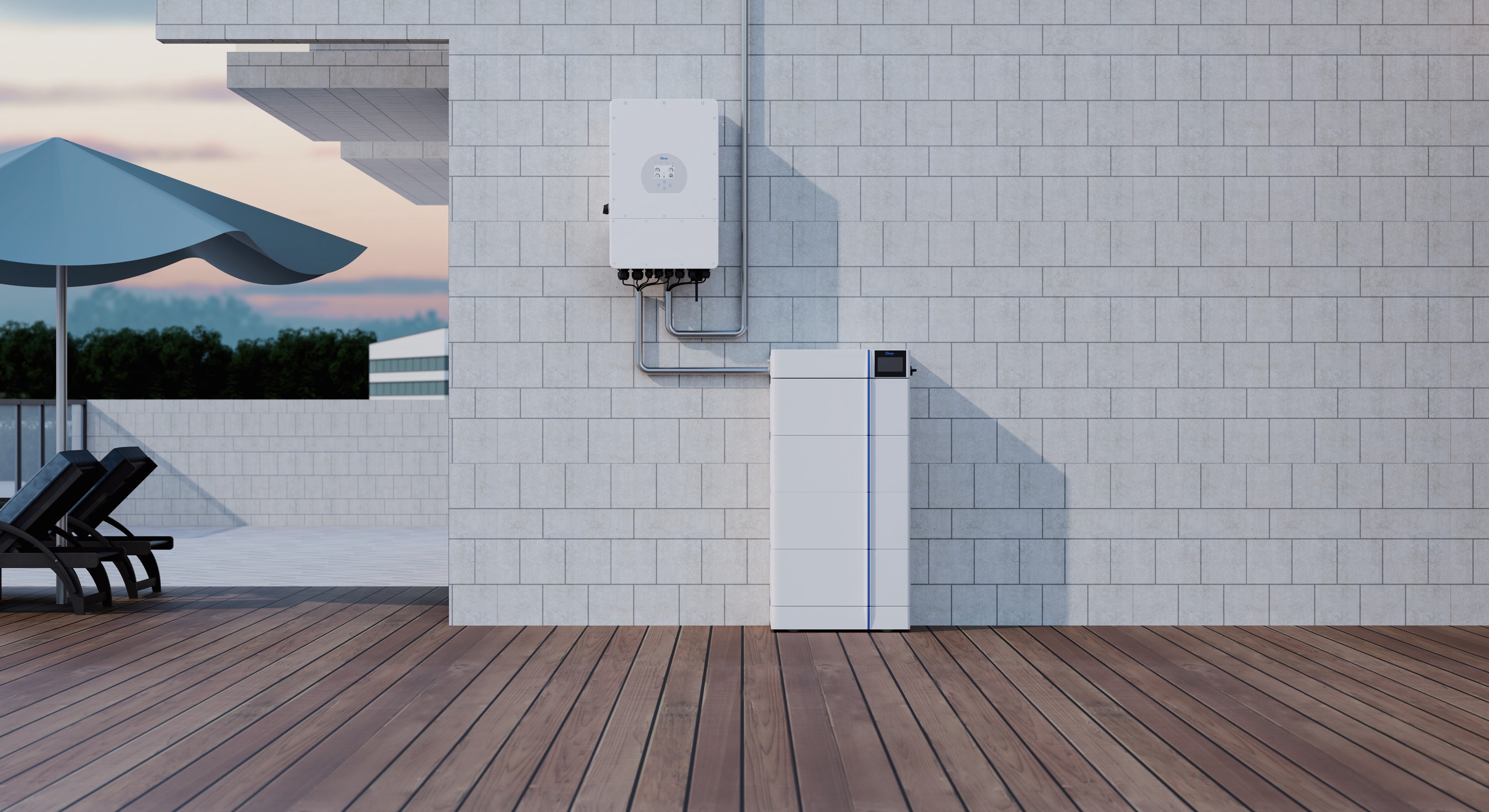 Deye GB-L Pro home battery stack installed beside a hybrid inverter
